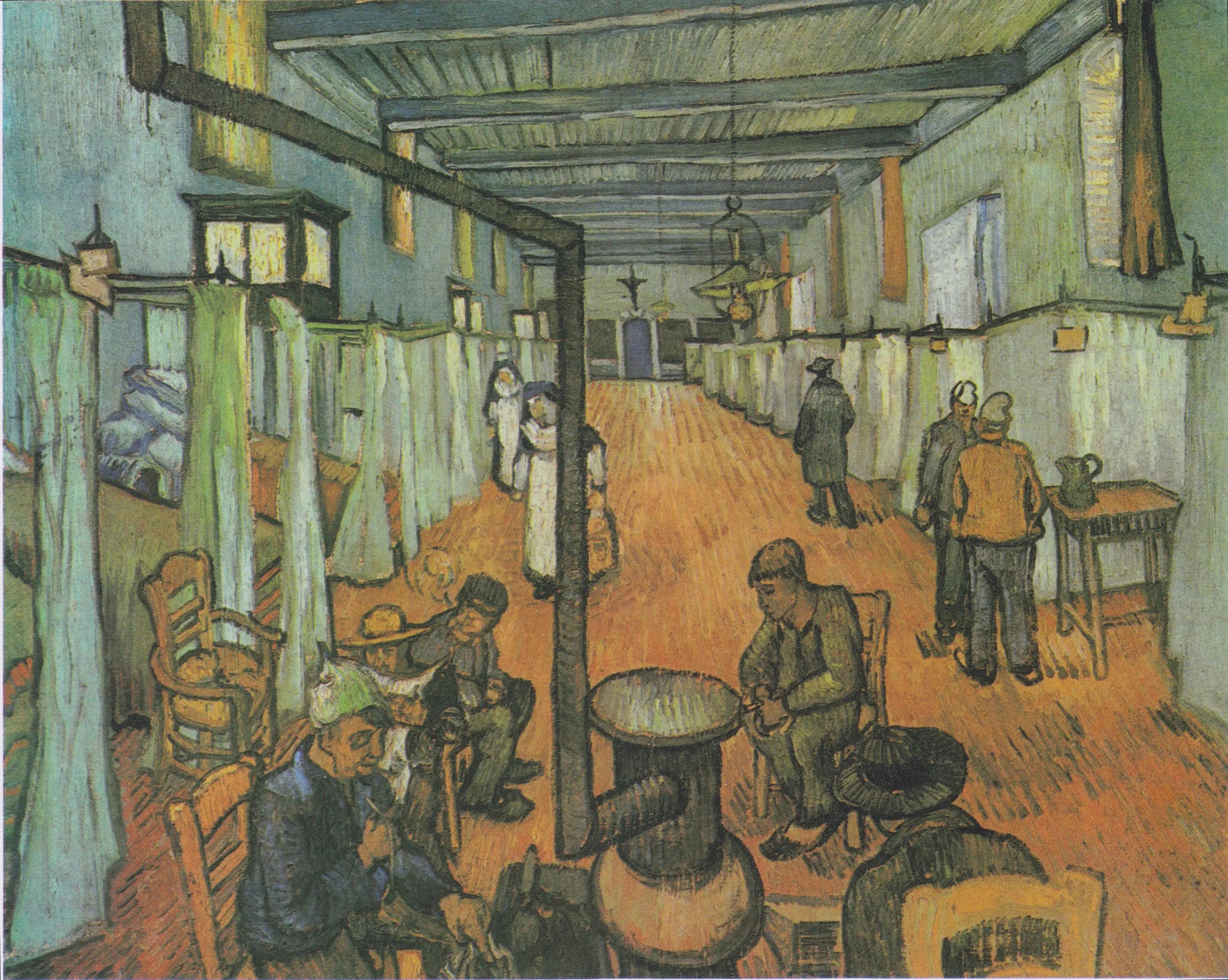Reproduction du tableau « Dortoir de l'hôpital d'Arles - Vincent van Gogh » par Alpha Reproduction en peinture à l’huile