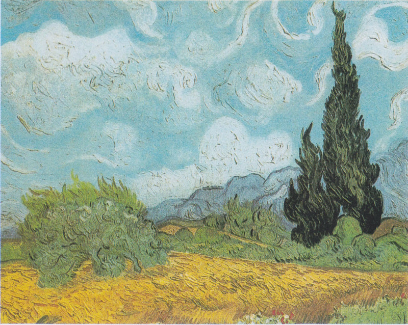 Sedir ağaçlı buğday tarlası - Vincent van Gogh