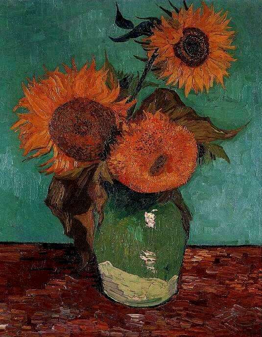 🌻 Üç Ayçiçeği ile Vazo – Vincent van Gogh (1888)