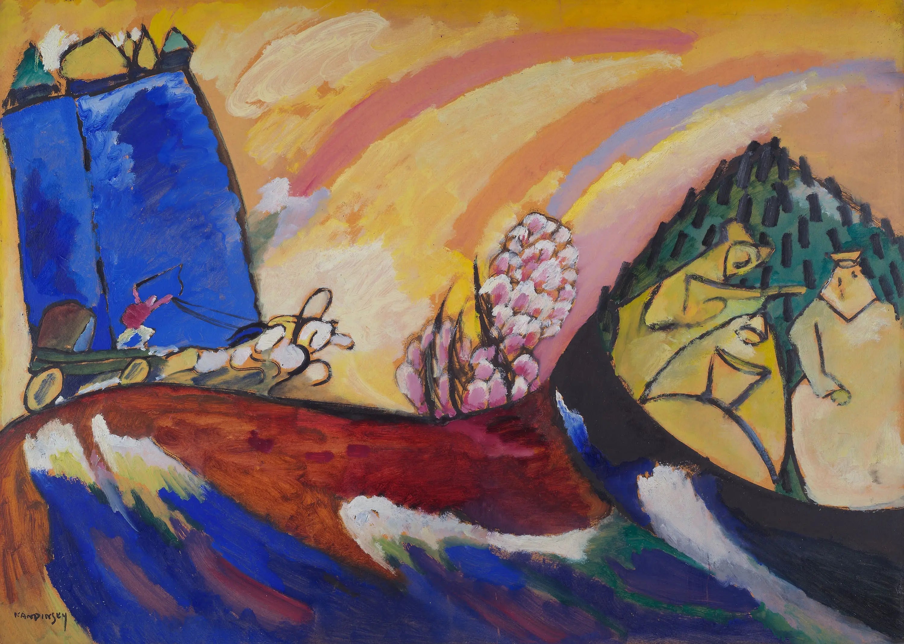 Reproduction du tableau « Peinture avec Troïka - Vassily Kandinsky » par Alpha Reproduction en peinture à l’huile