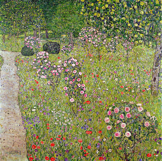 🌸 Güllerle Bahçe – Gustav Klimt (yaklaşık 1912)
