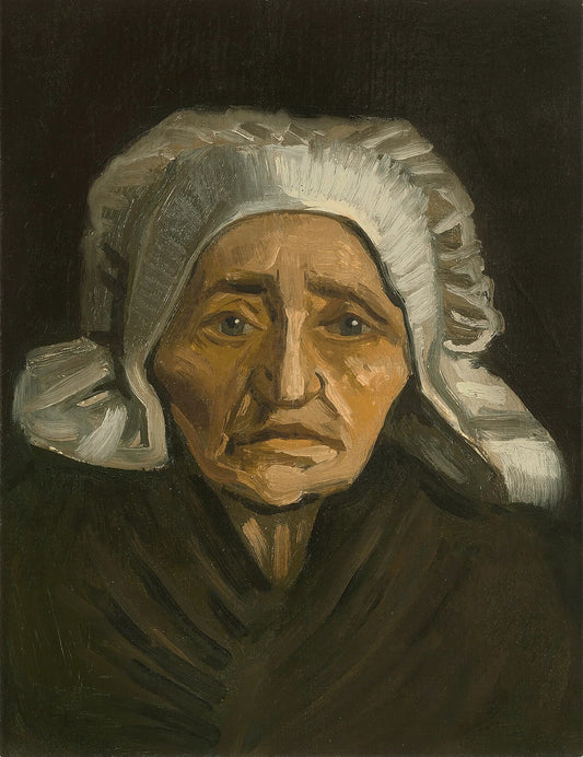 👵 Beyaz başlık takan köylü kadının başı – Vincent van Gogh (1884)