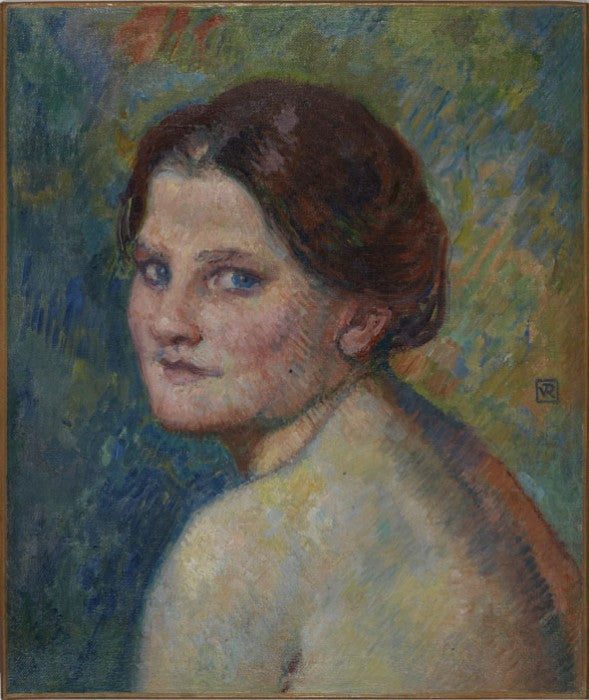 Visage de femme en plein air - Théo van Rysselberghe