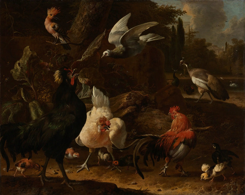 Parkta Kuşlar - Melchior de Hondecoeter