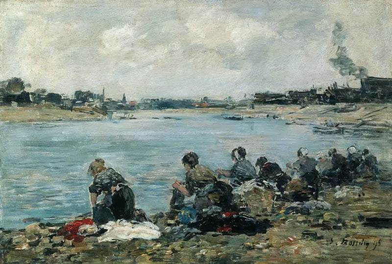 Touques Kenarı'ndaki Çamaşır Makineleri - Eugène Boudin