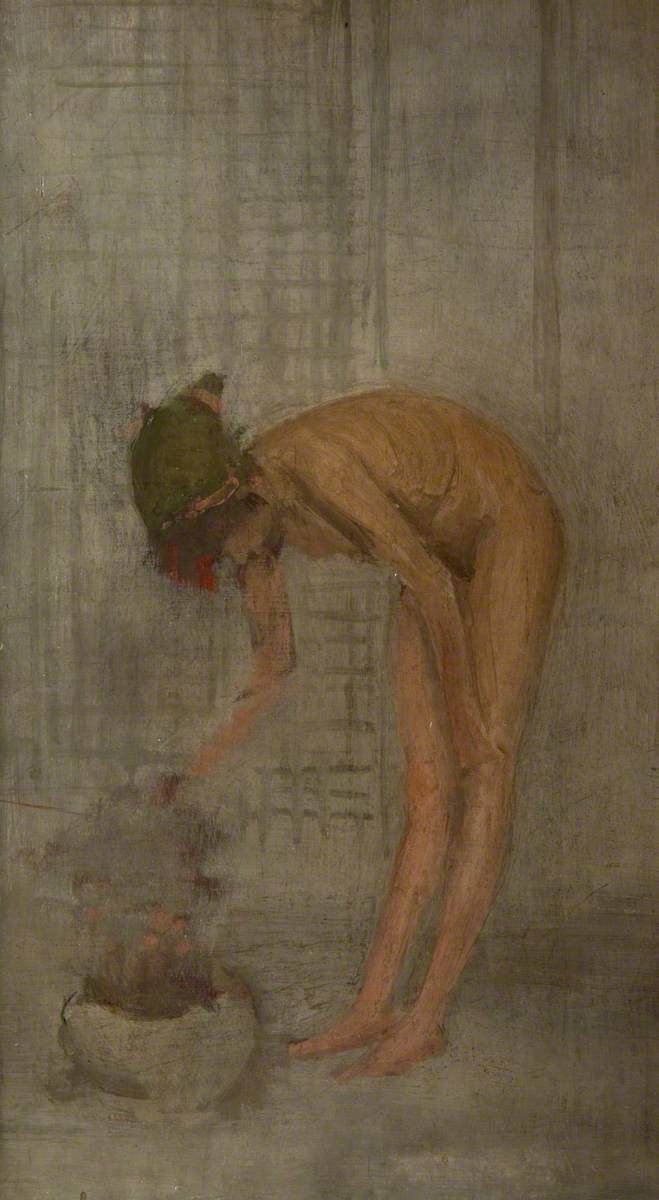 Reproduction du tableau « Fille nue avec un bol - James Abbott McNeill Whistler » par Alpha Reproduction en peinture à l’huile