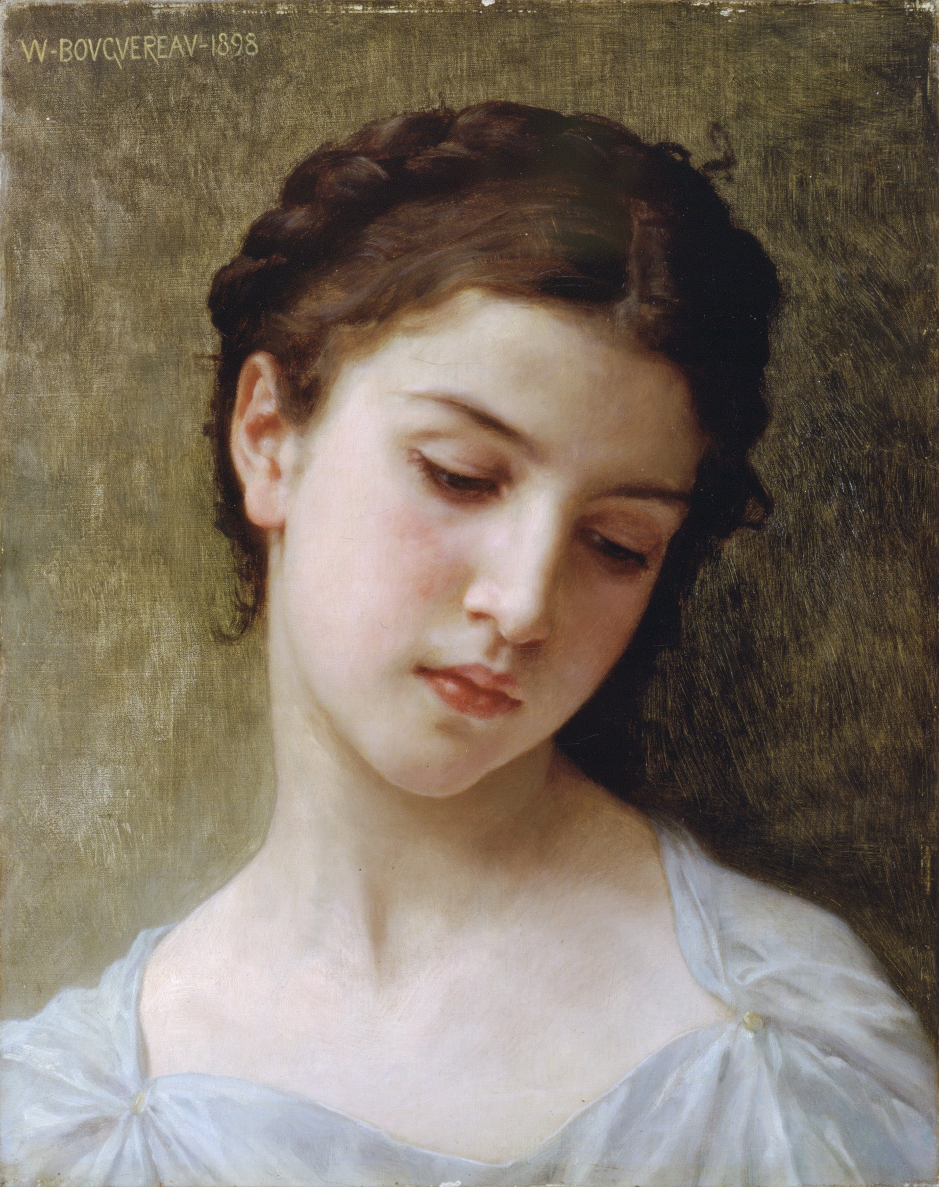 Reproduction du tableau « Portrait de jeune fille - Bouguereau » par Alpha Reproduction en peinture à l’huile