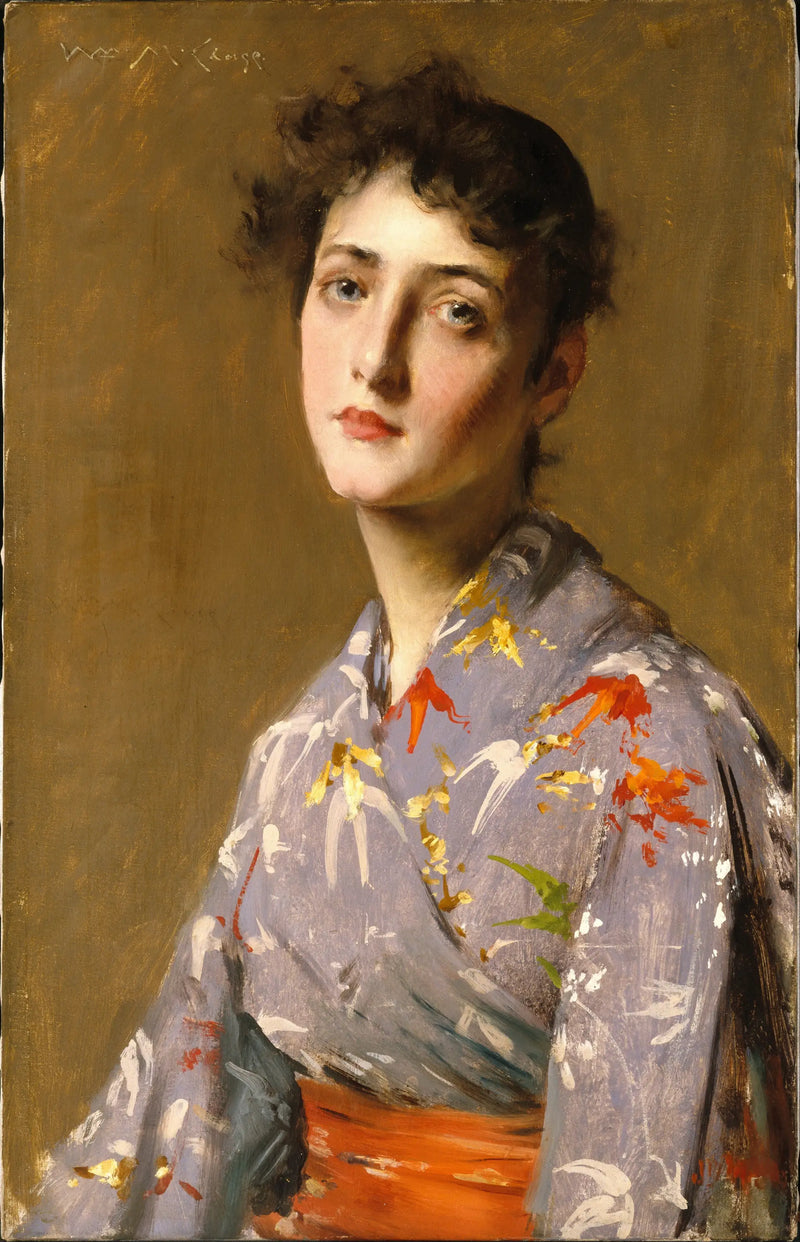 Japon kıyafetli kız - William Merritt Chase