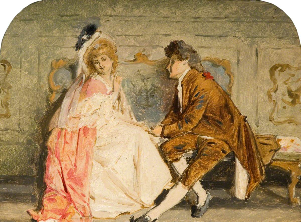 Dolly Varden, personnage du roman « Barnaby Rudge » de Charles Dickens (croquis) - William Powell Frith