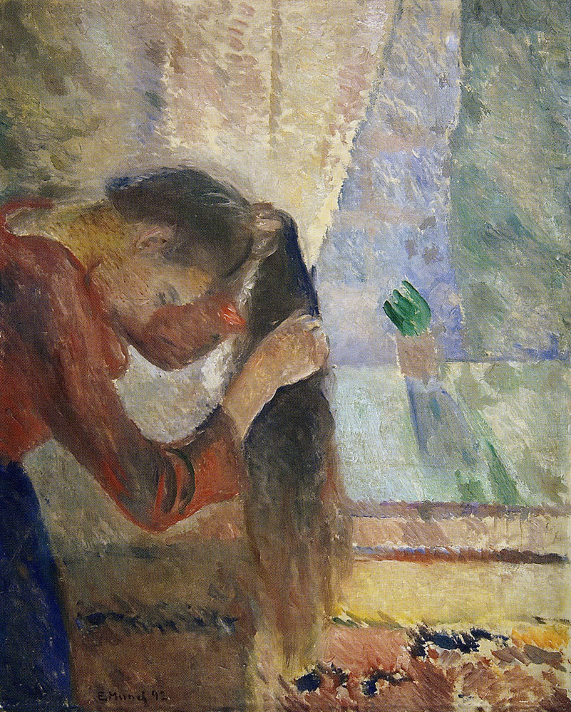 Reproduction du tableau « Femme se coiffant - Edvard Munch » par Alpha Reproduction en peinture à l’huile