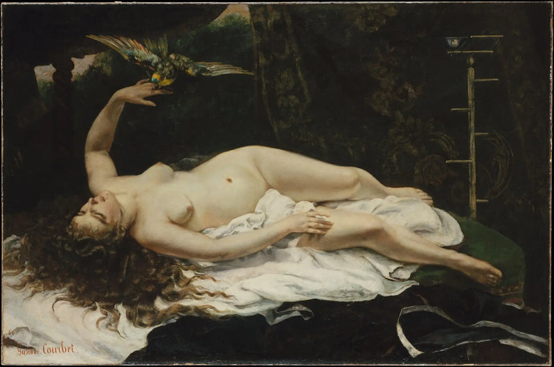 Kadın ve Papağan - Gustave Courbet