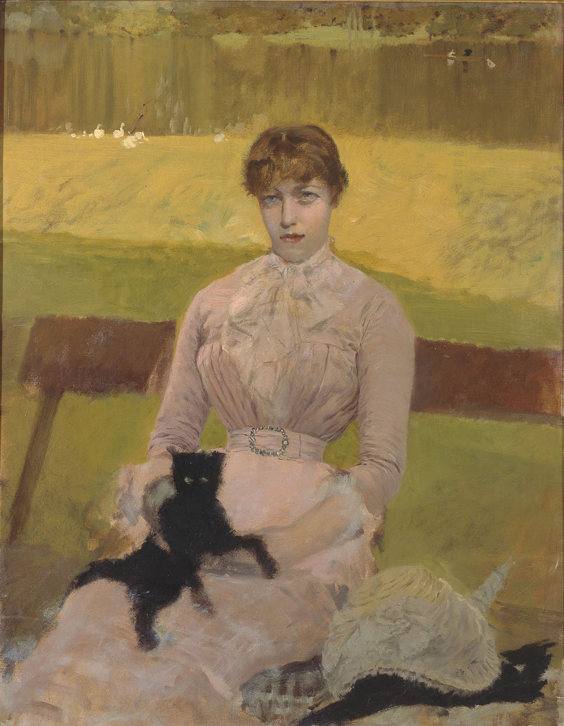Küçük Siyah Kediyle Kadın - Giuseppe De Nittis