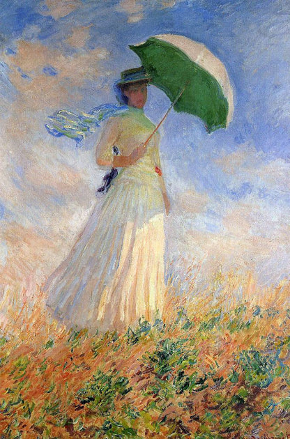 Sağa dönük şemsiye tutan kadın – Claude Monet, 1886