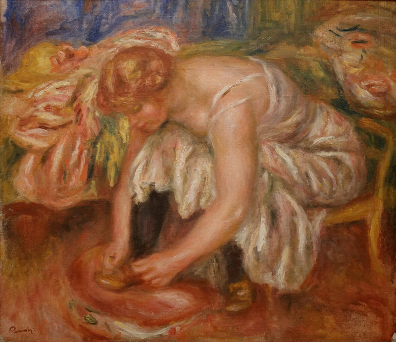 Ayakkabılarını bağlayan kadın - Pierre-Auguste Renoir