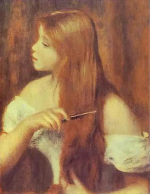 Saçlarını tarayan genç kız - Pierre-Auguste Renoir