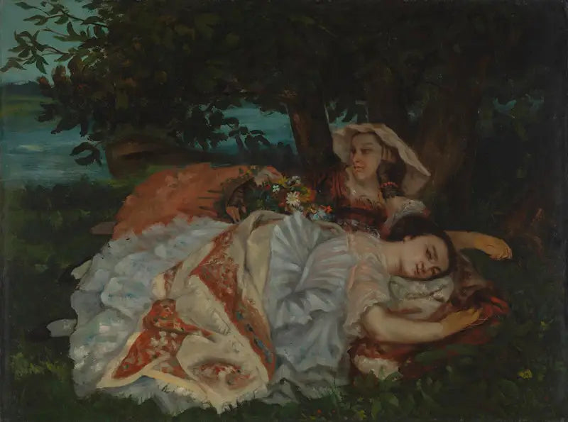 Genç kadınlar Seine kıyısında - Gustave Courbet