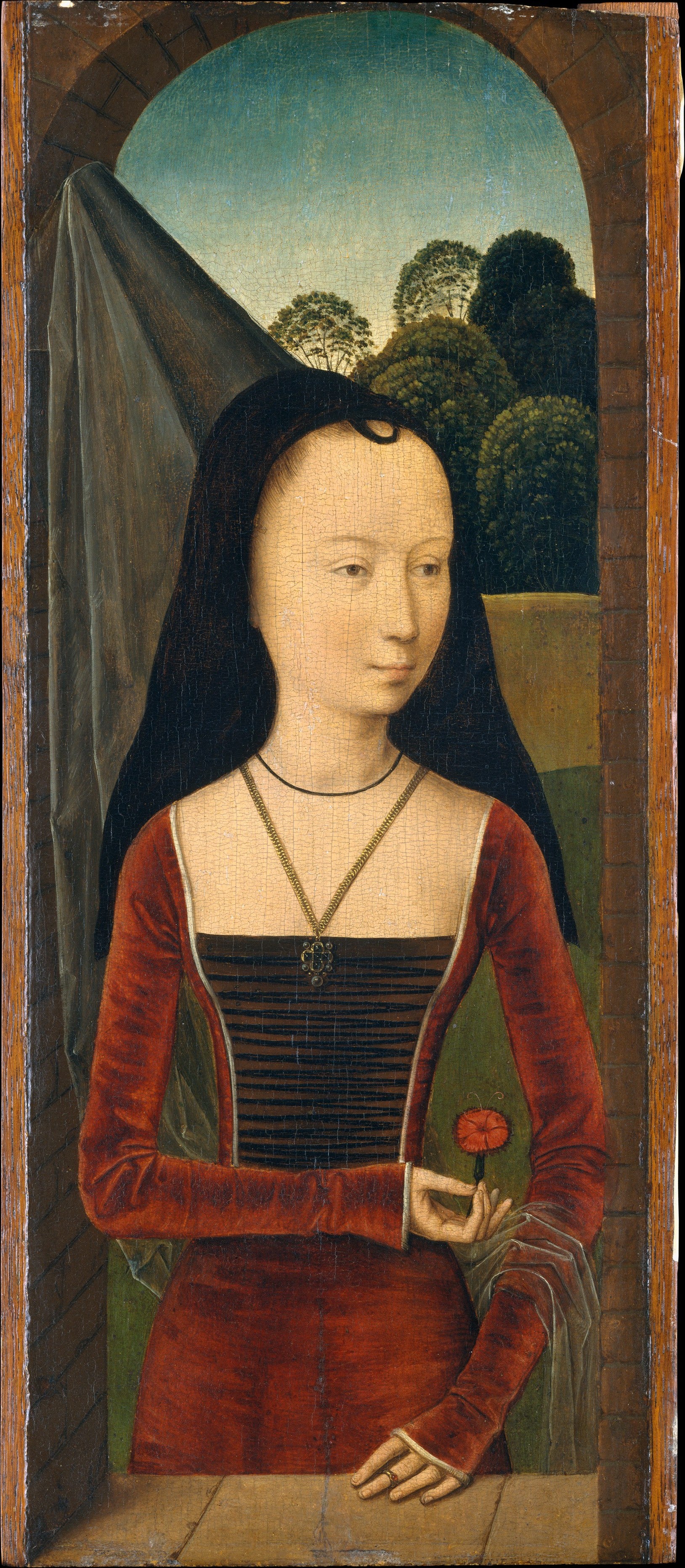 Jeune femme avec un rose - Hans Memling