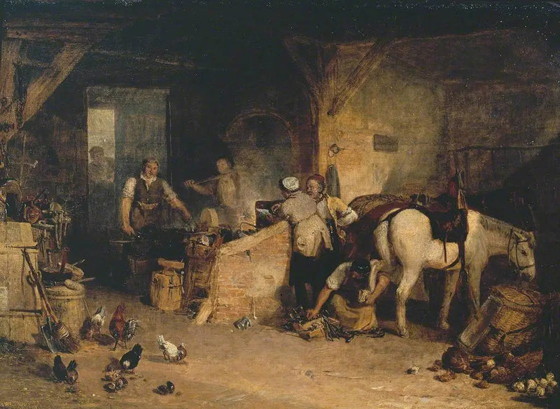Bir Köy Demircisi Demirin Fiyatı ve Kasaba Atının Ayaklarına Nal Takma Ücreti Üzerine Tartışıyor - J. M. W. Turner