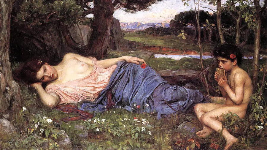 "Tatlı borularımın sesinde - John William Waterhouse"