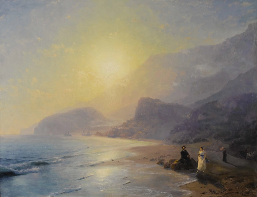 A. S. Puşkin ve M. N. Raevskaya Kontesi, Gurzuf yakınlarındaki deniz kıyısında - İvan Aivazovski