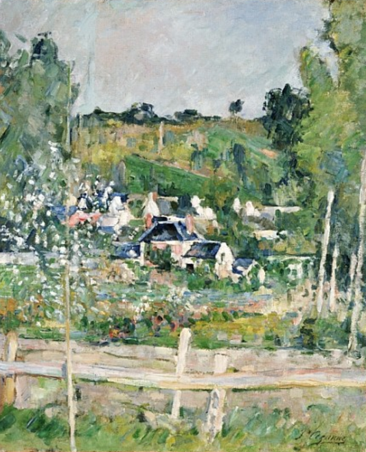 Vue d'Auvers-sur-Oise, la clôture, vers 1873 - Paul Cézanne - Reproductions de tableaux et peintures haut de gamme