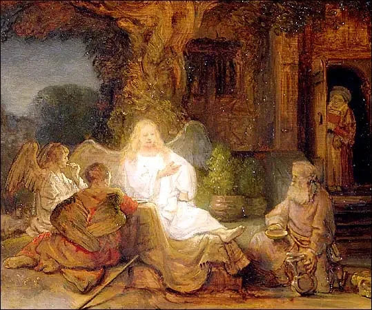 Abraham ve Üç Melek - Rembrandt