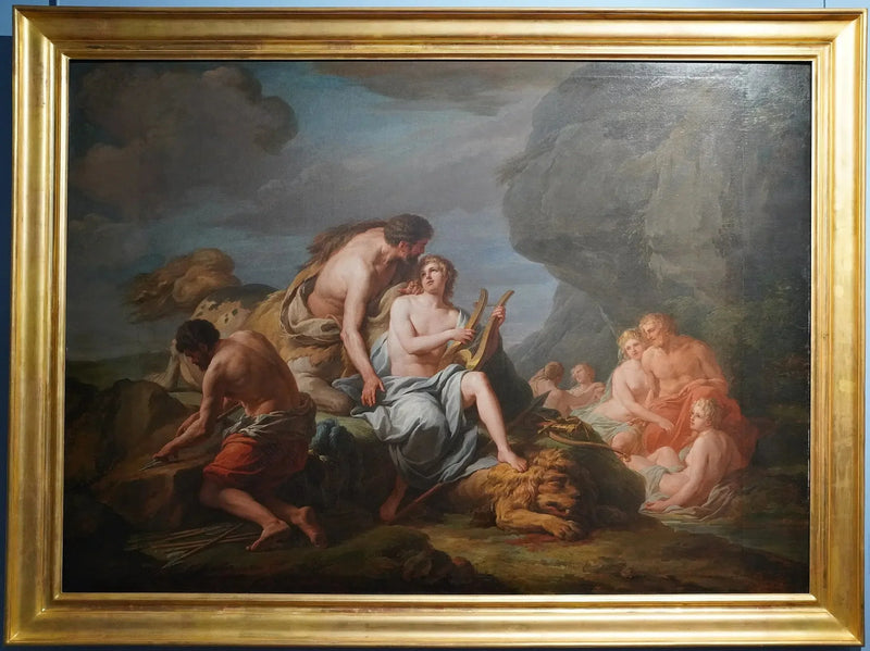 Achille, Centaur Chiron tarafından müzik eğitimi alıyor - Nicolas-Bernard Lépicé