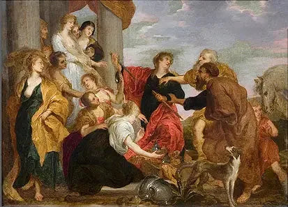 Achille Lykomède'nin kızlarını tanır - Antoine van Dyck