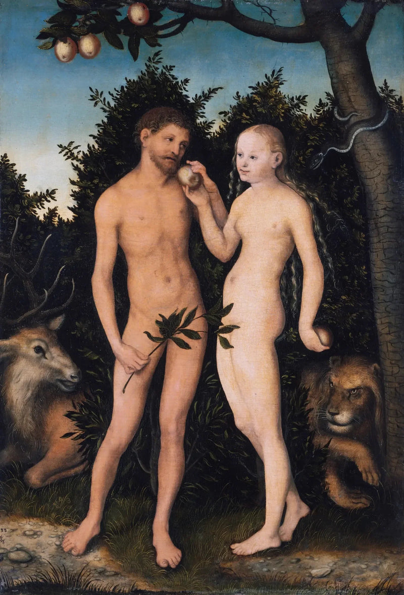 Adem ve Havva Cennet'te - Lucas Cranach the Elder