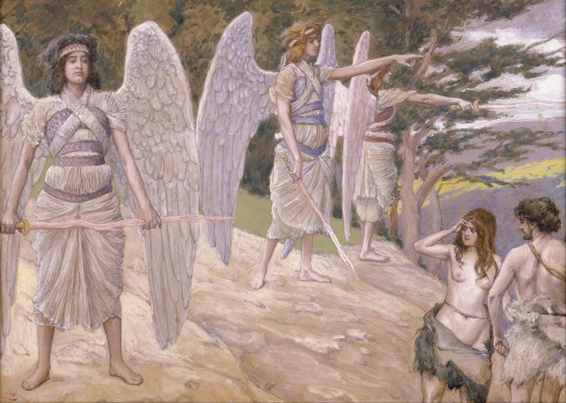 Adem ve Havva Cennetten Kovulmuş - James Tissot