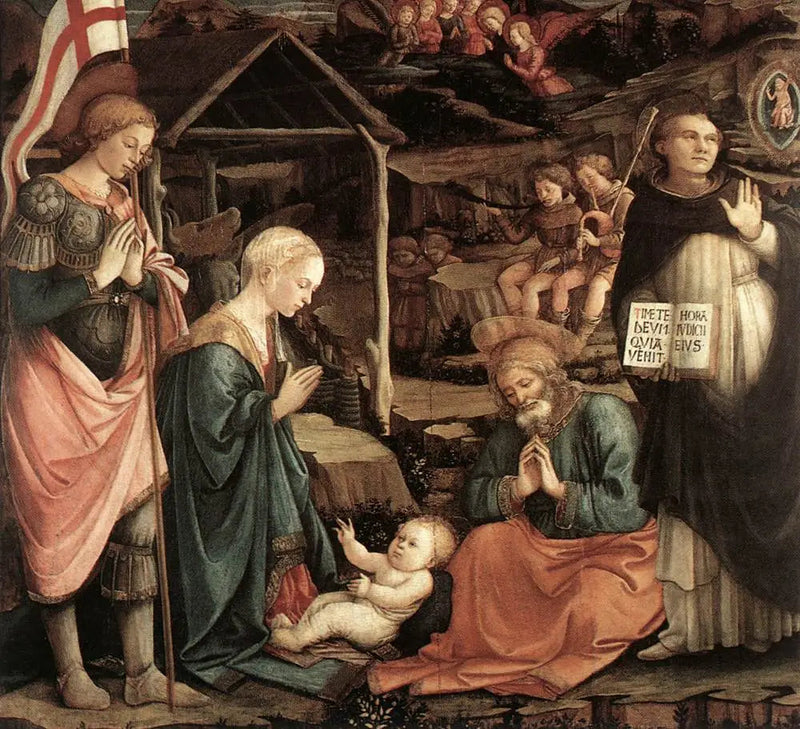 İsa Çocuk Sevgisi, Aziz Vincent Ferrier ve Aziz George ile - Fra Filippo Lippi