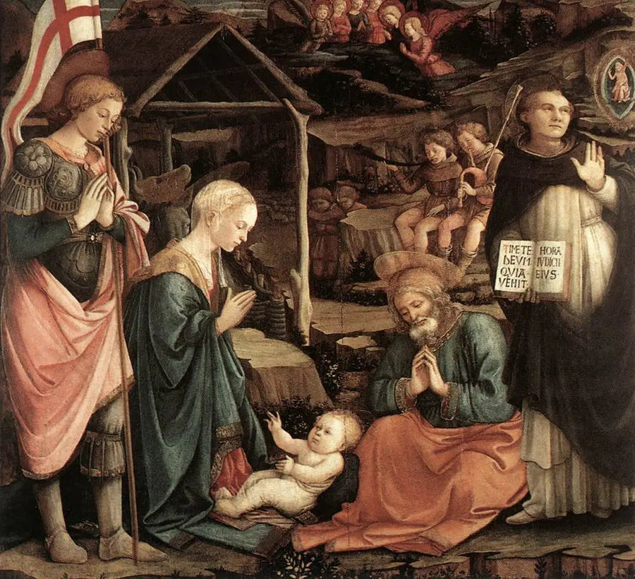 İsa Çocuk Sevgisi, Aziz Vincent Ferrier ve Aziz George ile - Fra Filippo Lippi
