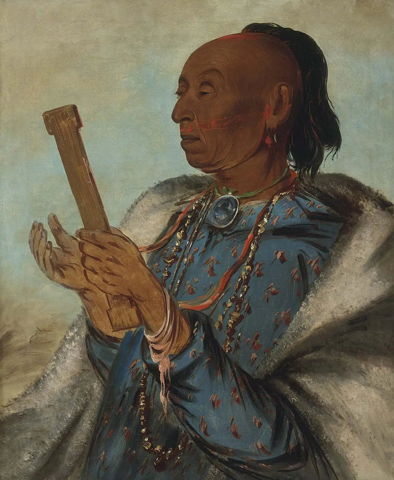 Ah-tón-we-tuck, hindi, duasını tekrar ediyor - George Catlin