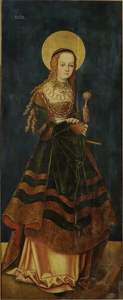Naumbourg Katedrali'nin batı korosu retablo kanatları [dış] : Aziz Catherine - Lucas Cranach the Elder