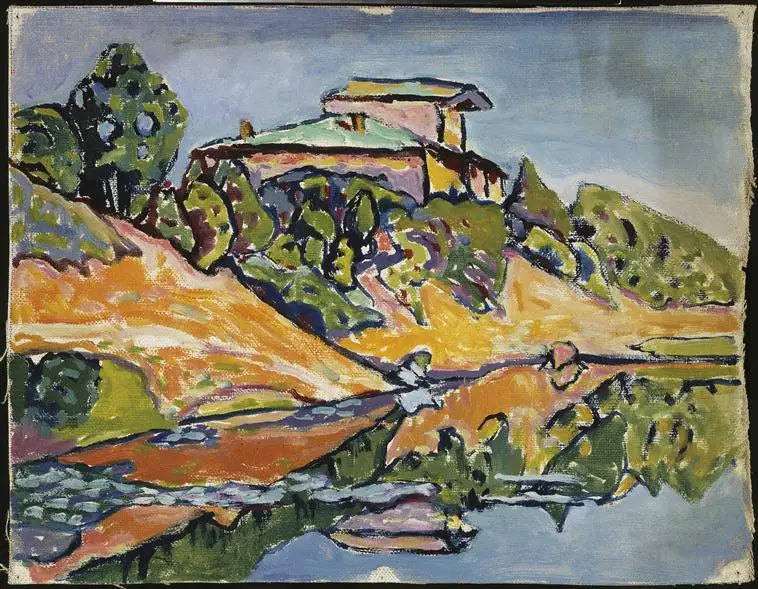Akhtyrka, gölet kenarındaki komşu bir datcha - Vassily Kandinsky