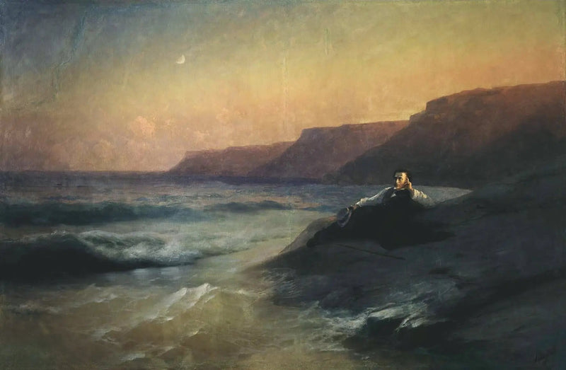 Alexandre Pouchkine Karadeniz kıyısında - Ivan Aïvazovski