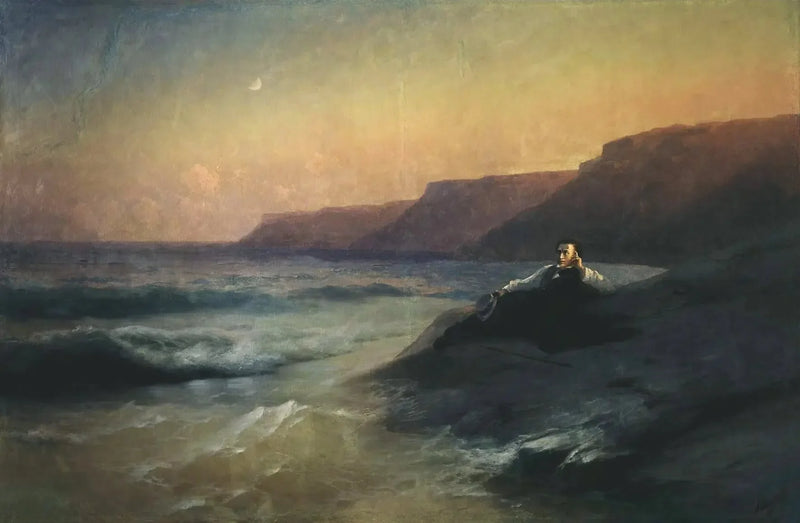Alexandre Pouchkine Karadeniz kıyısında - Ivan Aïvazovski
