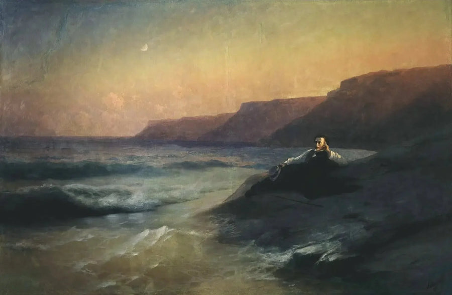 Alexandre Pouchkine Karadeniz kıyısında - Ivan Aïvazovski