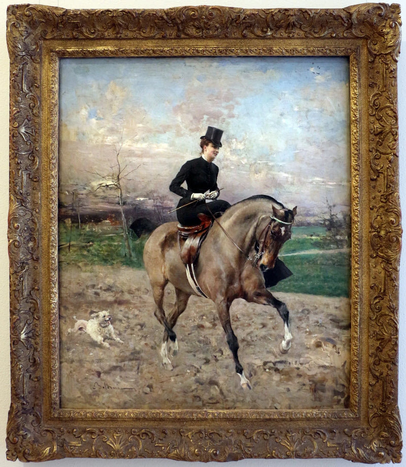 Alice Regnault at binicilik - Giovanni Boldini