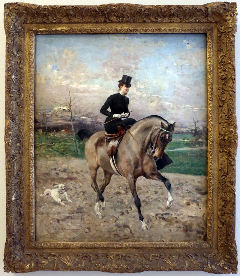 Alice Regnault at binicilik - Giovanni Boldini