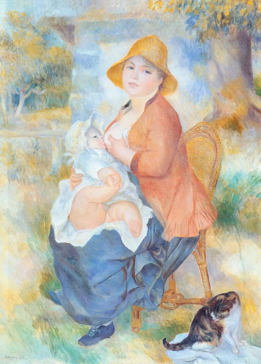 Aline Renoir, oğlu Pierre'i emzirirken - Pierre-Auguste Renoir