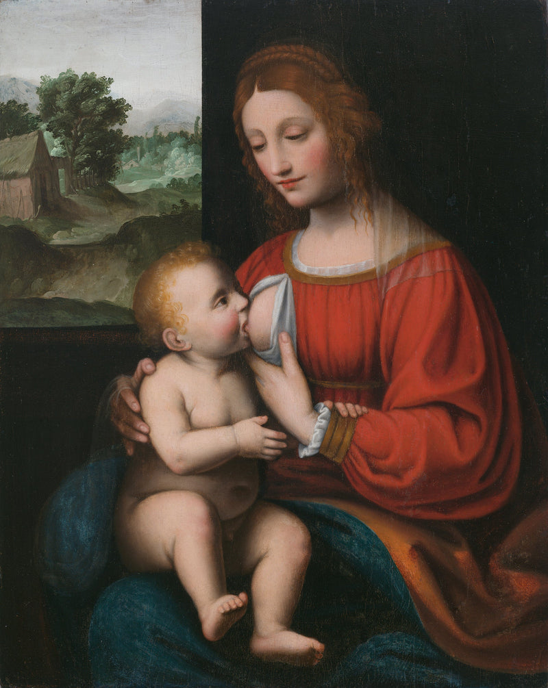 Bakire ve Çocuk Emzirmesi - Bernardino Luini