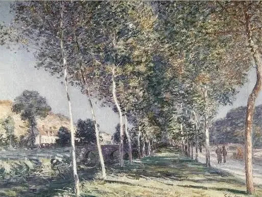 Moret-sur-Loing çevresindeki İğde Ağaçları - Alfred Sisley