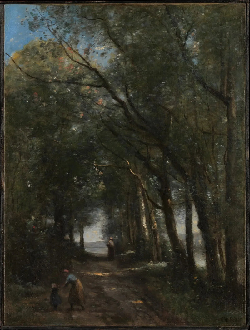 Ağaçlar Altında Yol - Jean-Baptiste Camille Corot