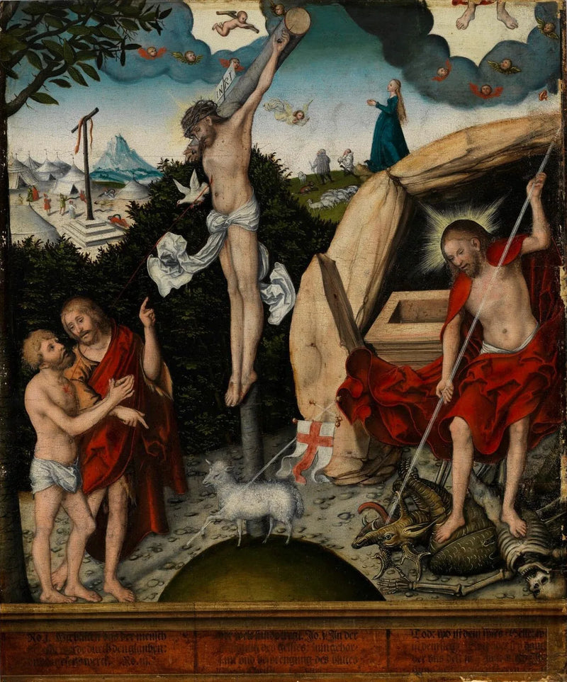 Hukuk ve Merhamet Alegorisi: İsa'nın Çarmıha Gerilişi - Lucas Cranach the Elder
