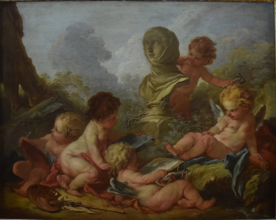 Tablo ve Heykel Alegorisi - François Boucher
