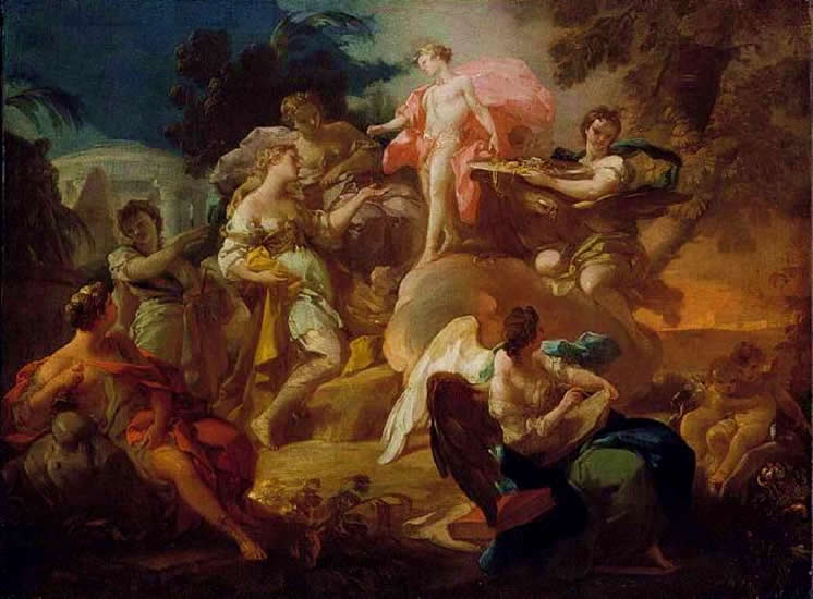 Sanatların Alegorisi, Apollon ve Güzeller ile - Corrado Giaquinto