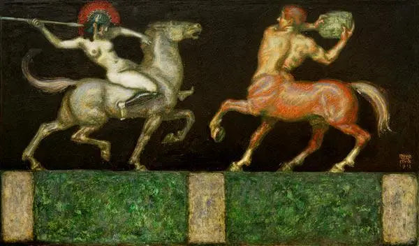 Amazone ve Centaur - Franz von Stuck