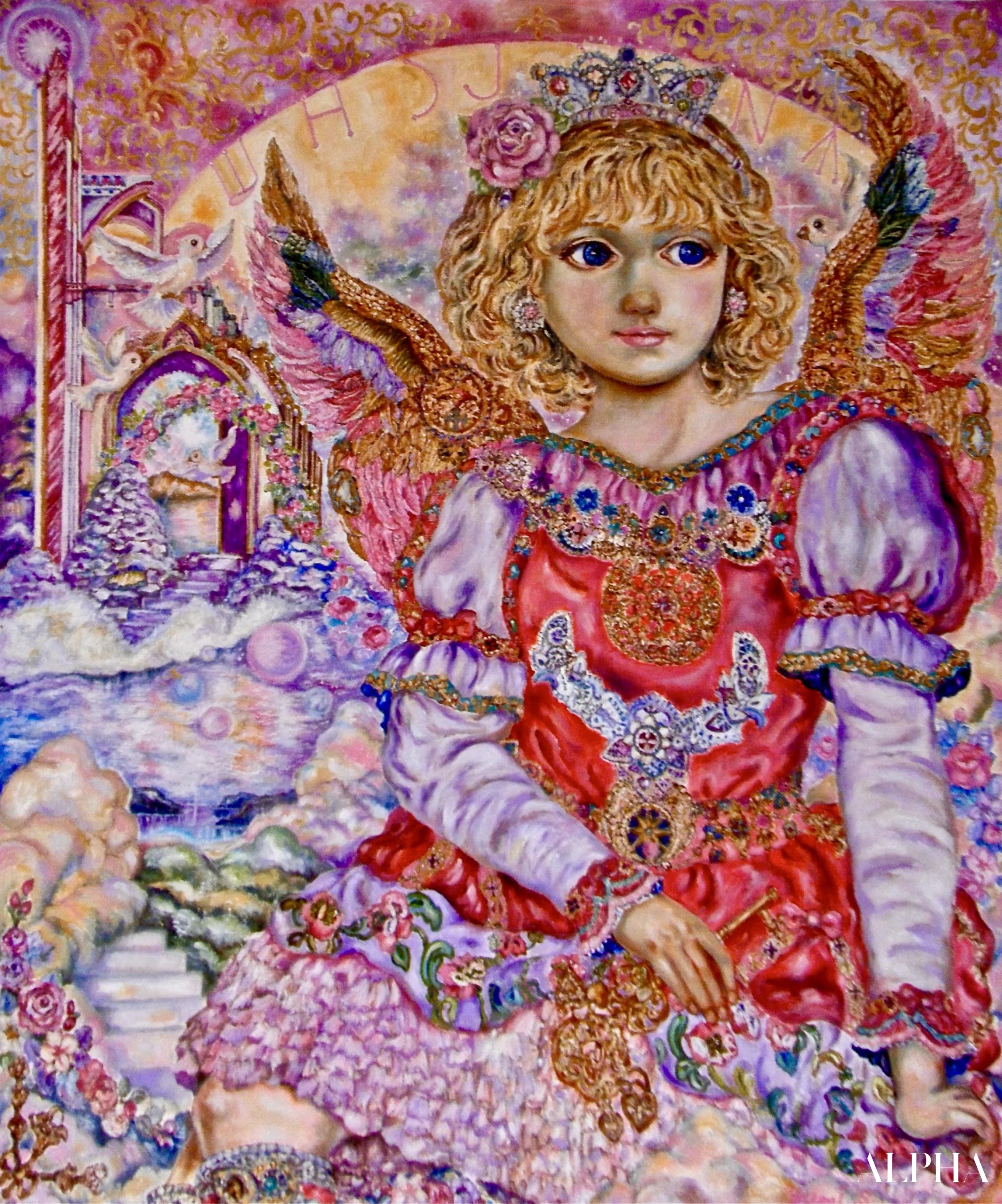 An angel with the keys to heaven - Yumi Sugai Reproductions de tableaux à la peinture à l’huile