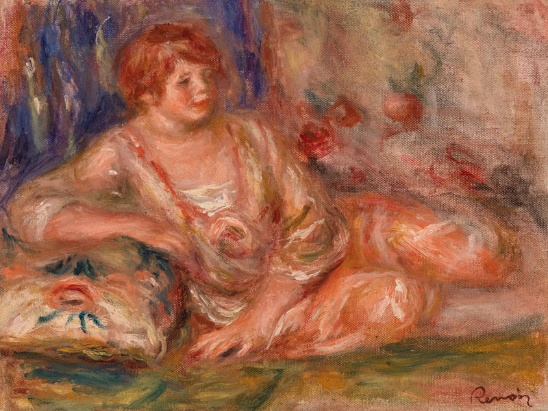 Pembe Andrée, uzanmış (Uzanmış Pembe Andrée) - Pierre-Auguste Renoir